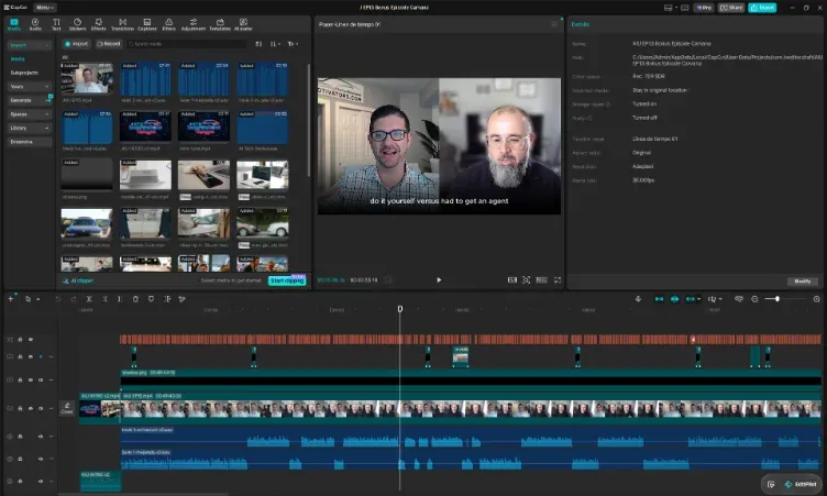 Editing timeline + final frame
