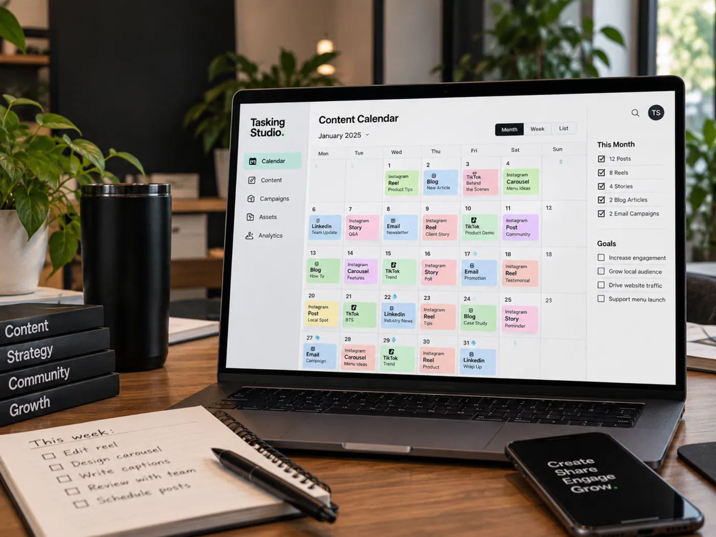Content calendar