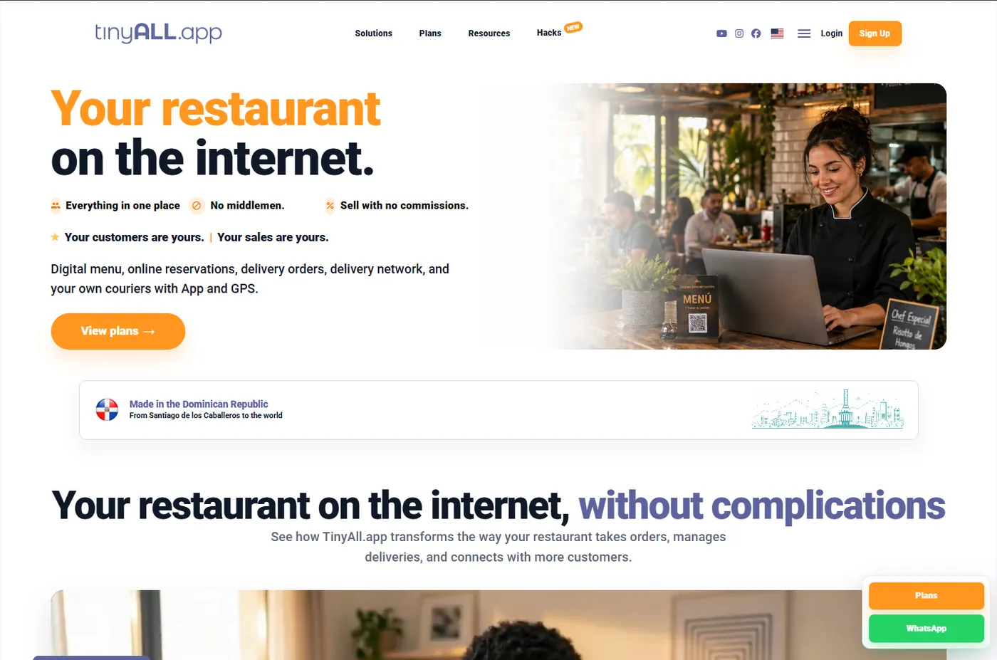 TinyAll — desktop landing page