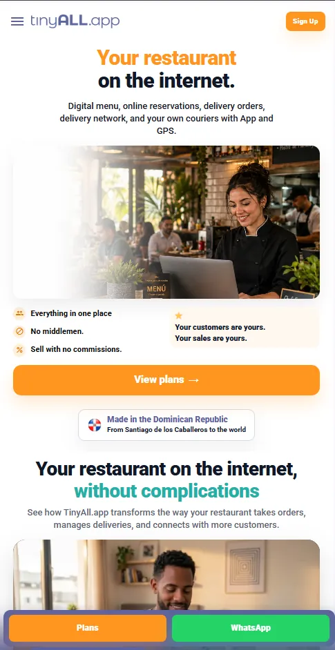 TinyAll — mobile landing page